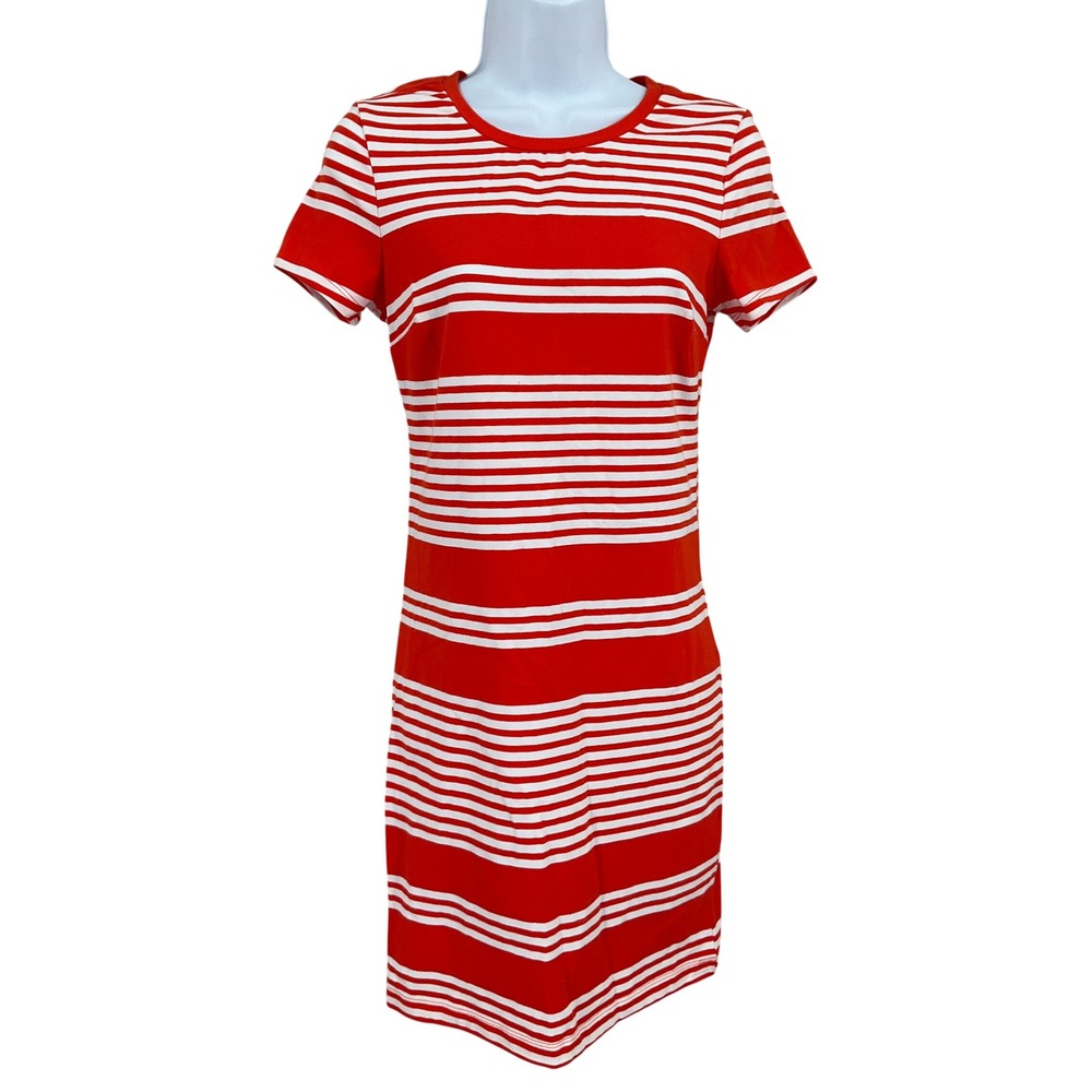 Old Navy T-Shirt Dress Womens XS Red White‎ Cotton Striped Travel Resort NEW
